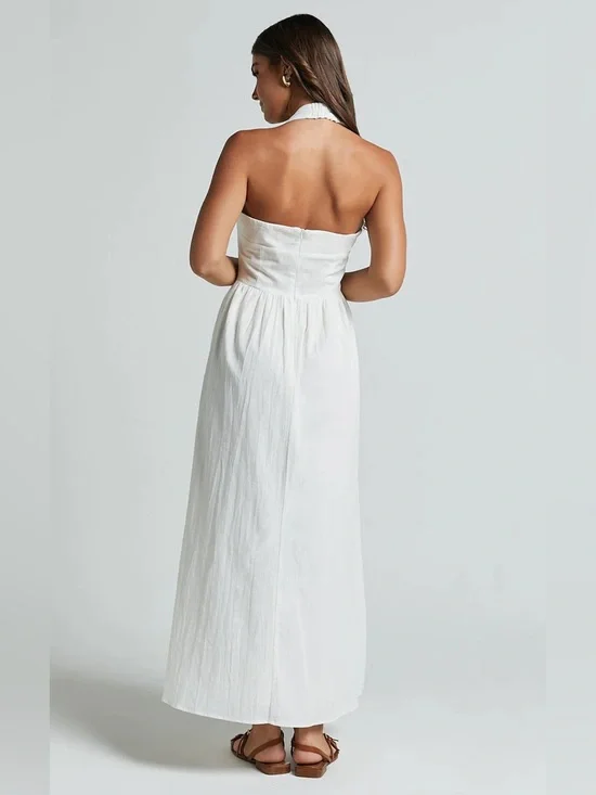 Showpo DANIELLA MAXI DRESS
Halter Neck A Line Dress In White NWT size 10 - Picture 3 of 7